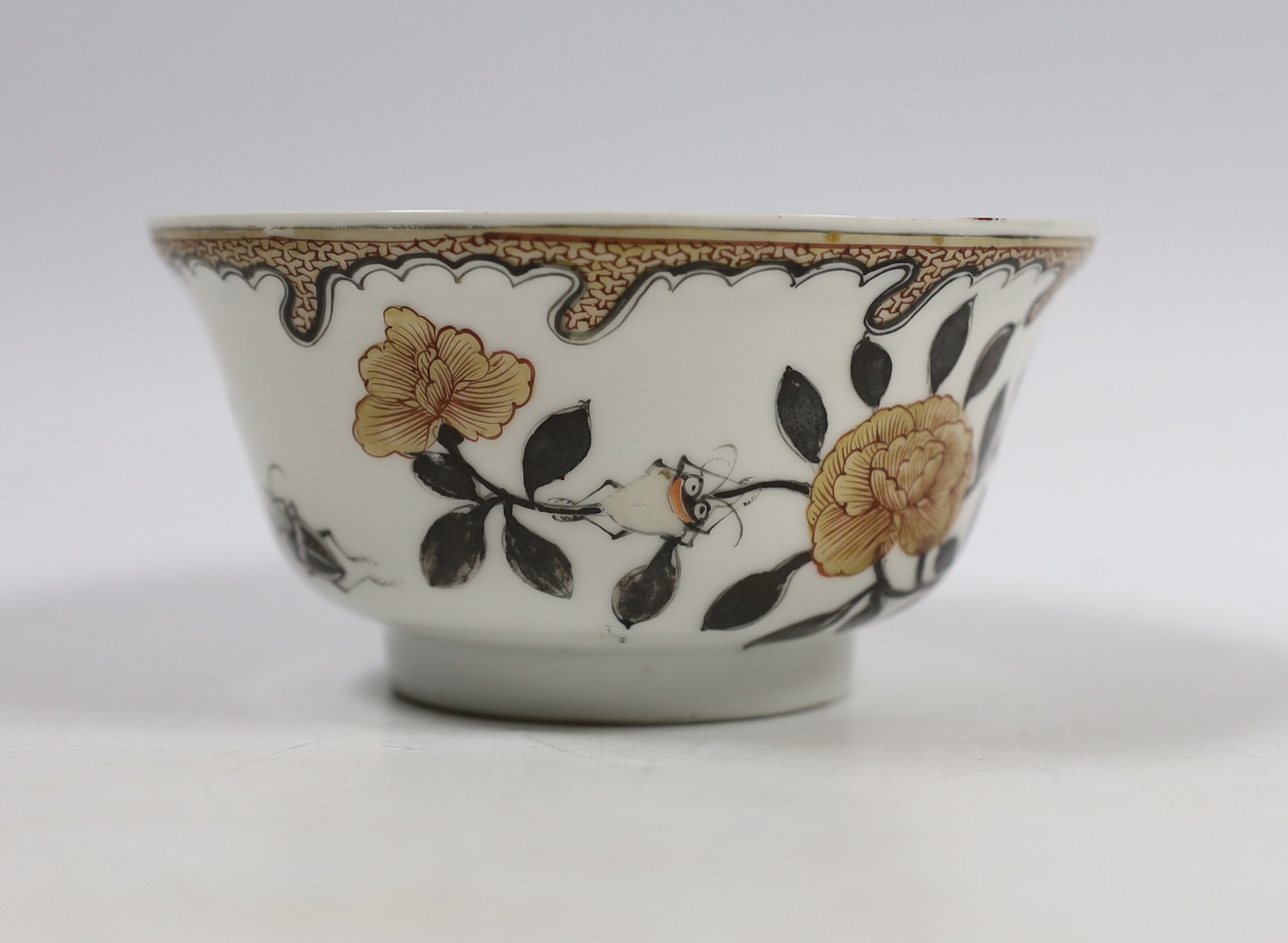 A Chinese enamelled porcelain ‘butterfly’ bowl, Yongzheng period, 12cm